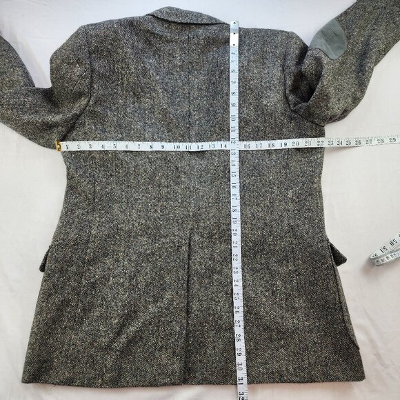 Vintage Joseph Hoyle Tweed Grey Blazer Jacket Elbow Patches (44 R) - Picture 8 of 10
